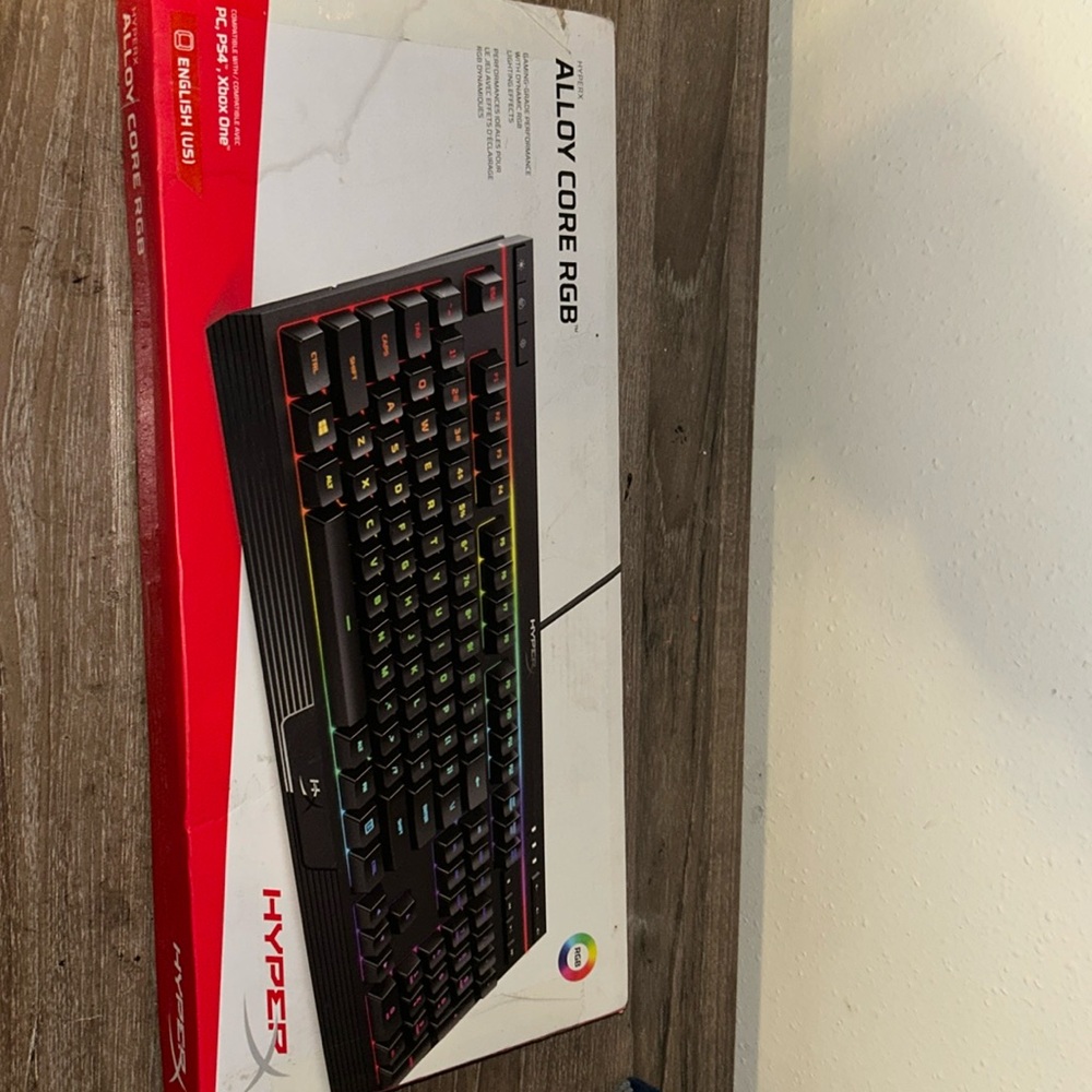 HyperX alloy core RGB light up gaming keyboard